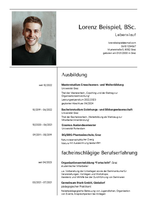 CV Vorlage 