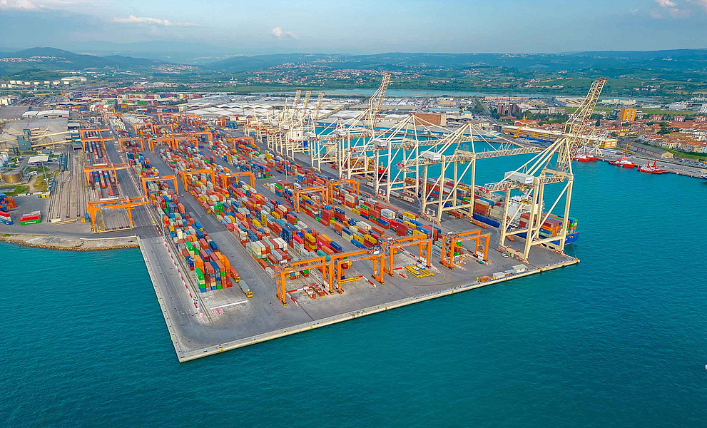 Hafen Koper aus der Vogelperperspektive 