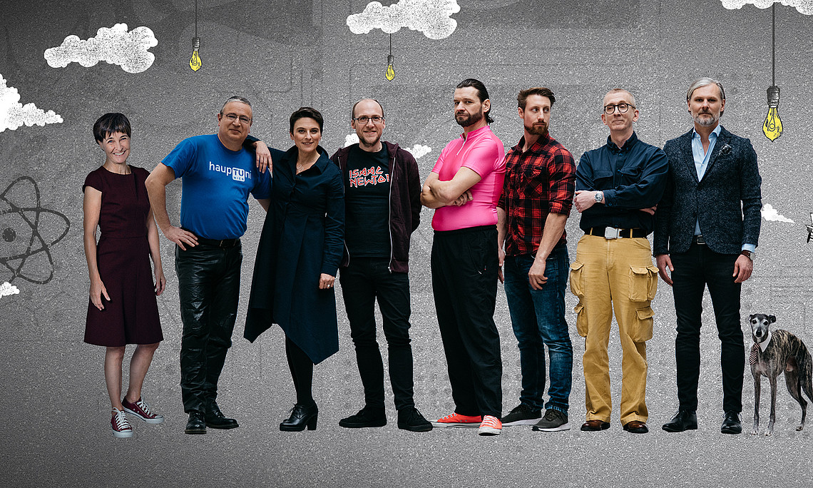 Die Science Busters drehen ihre Jubiläums-Ausgabe an der Uni Graz. Foto: Science Busters