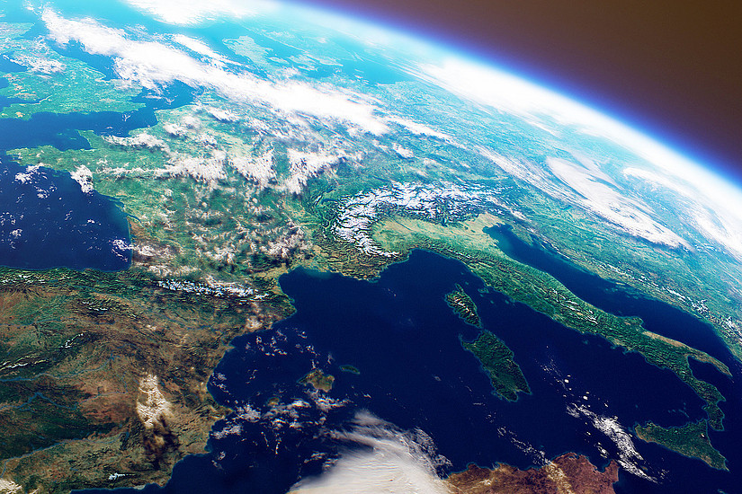 Satellite image of Europe