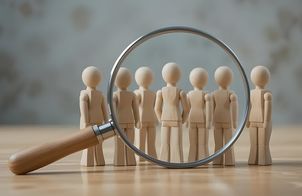 Lupe vor Holzfiguren ©RAZI - stock.adobe.com