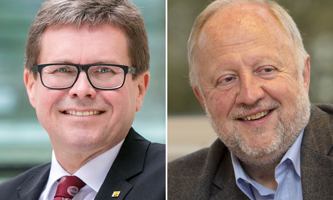 The final part of this series is a double interview with the Rector, Martin Polaschek and Helmut Eberhart, academic coordinator for the Arqus alliance in Graz. Photos: Uni Graz/Eisenberger; Uni Graz/Lunghammer. 