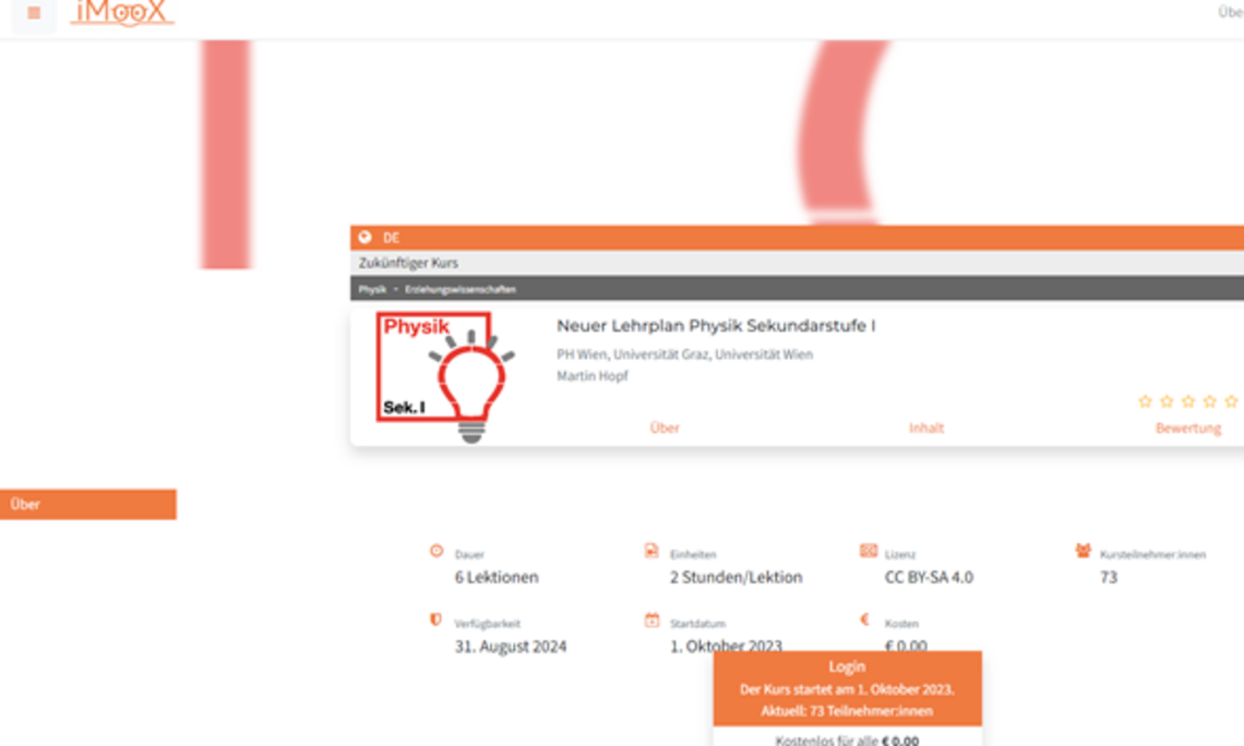 Startseite des MOOC zum neuen Lehrplan