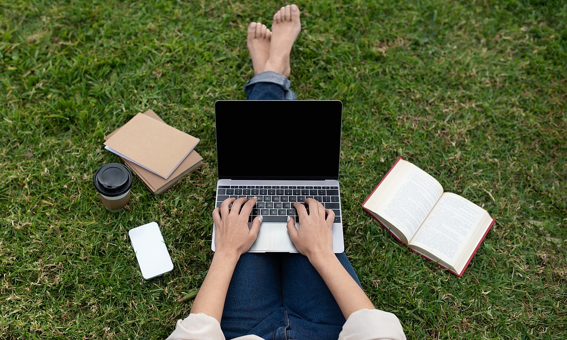 Student with laptop