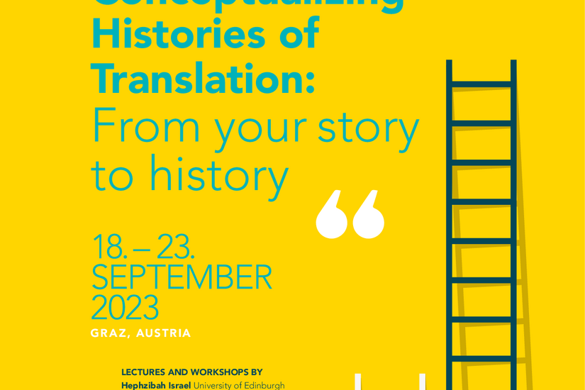 Poster for the Summer School: Conceptualizing Histories of Translation (2023) at the Department of Translation Studies, University of Graz