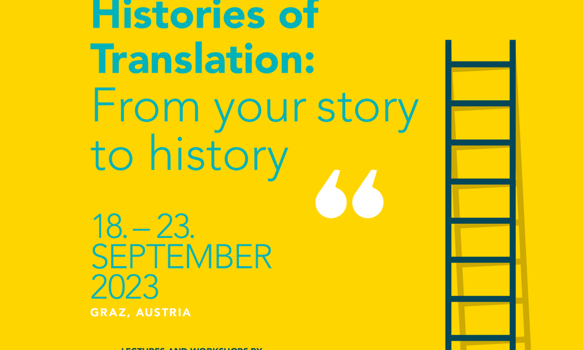 Poster for the Summer School: Conceptualizing Histories of Translation (2023) at the Department of Translation Studies, University of Graz
