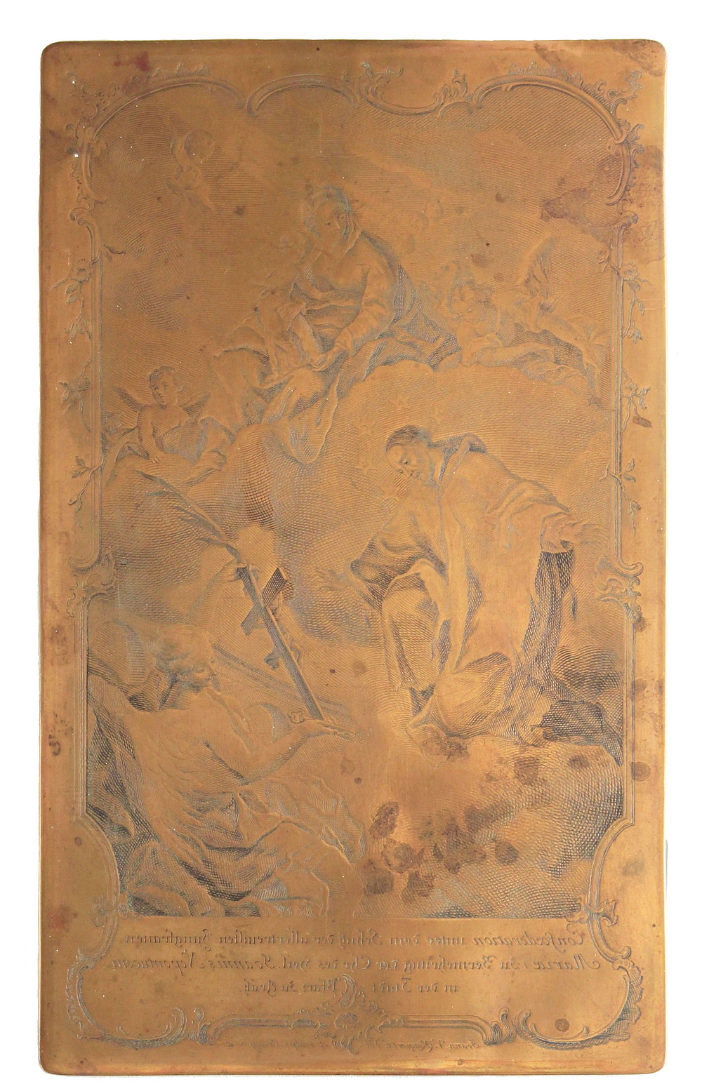 Johann Veit Kauperz (1741–1815): Kupferstichplatte der Bruderschaft zum Hl. Johann(es) Nepomuk, 