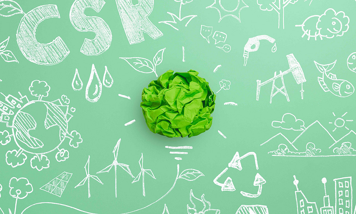 Verschiedene kleine Zeichnungen zum Thema Umwelt