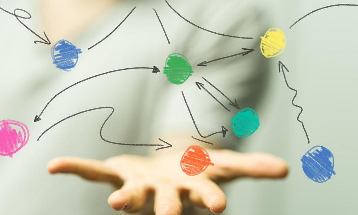 Diagramm auf Hand