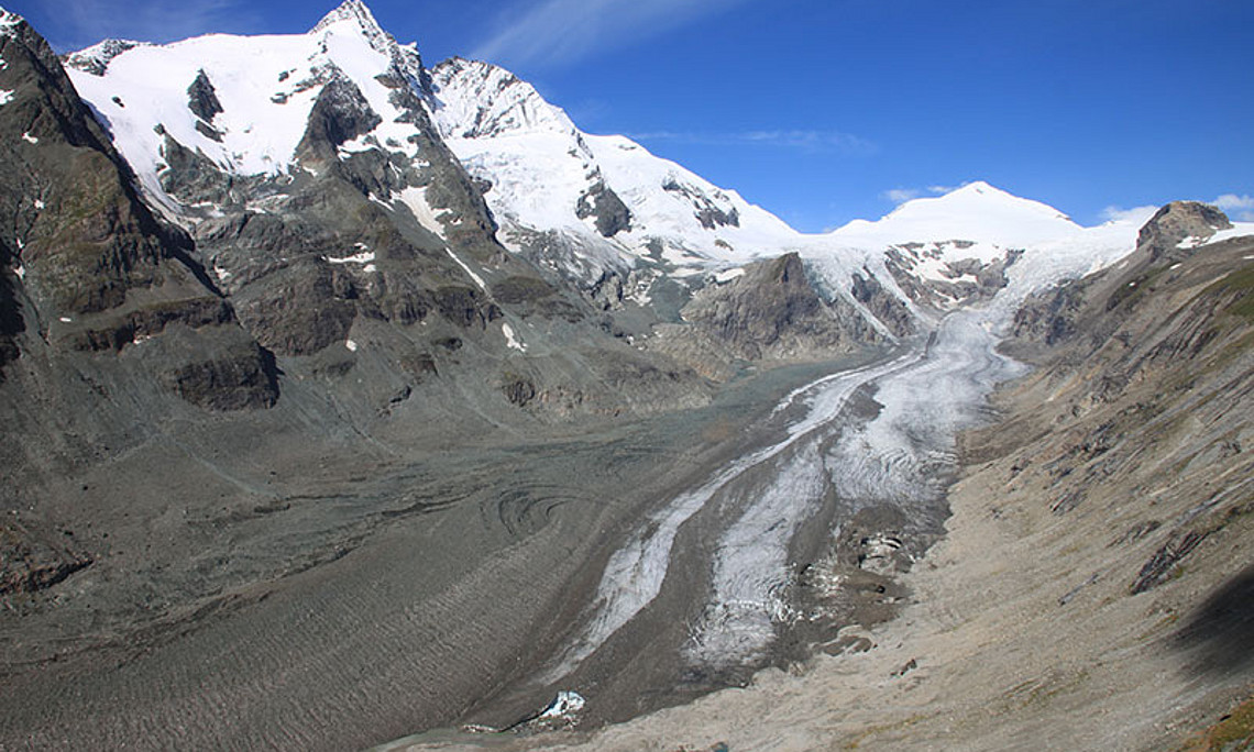Von der Franz-Josefs-Höhe zur Pasterze und zum Großglockner: Nicht nur die Gletscher Österreichs ziehen sich verstärkt zurück, sondern auch das „versteckte“ Eis im Permafrost. Foto: Andreas Kellerer-Pirklbauer. 