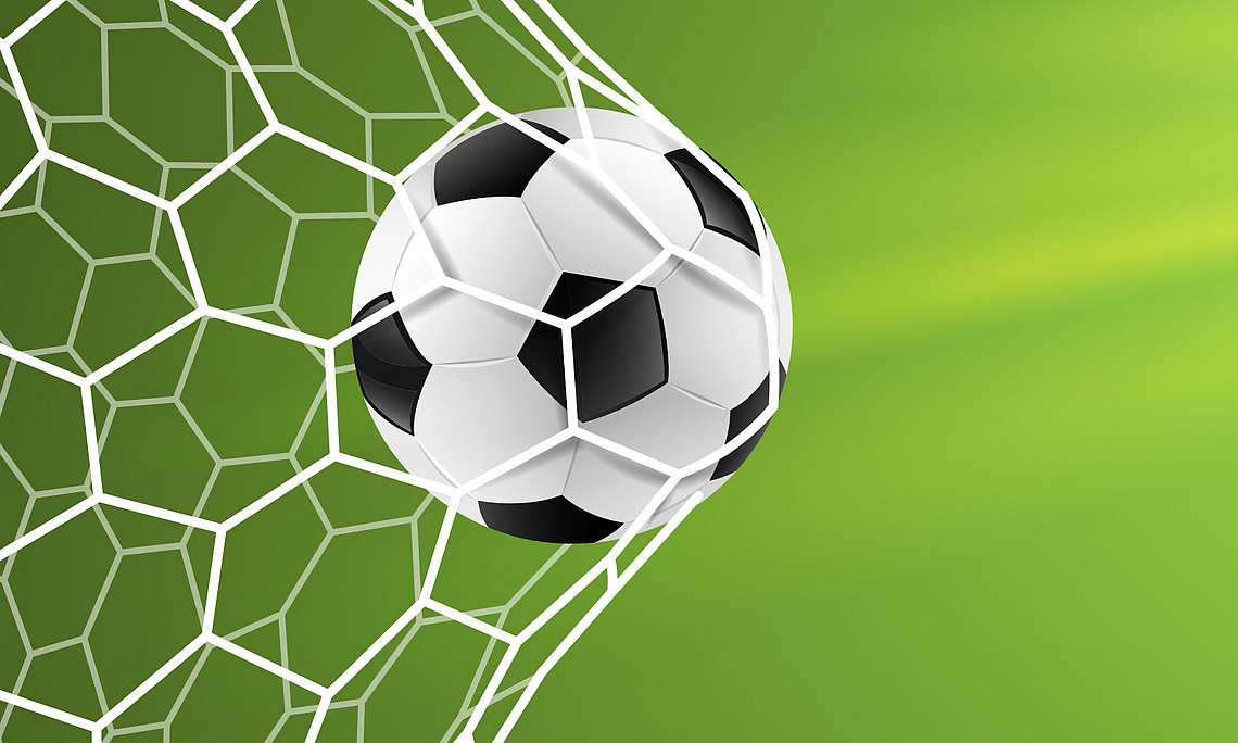football in a goal; image: iStock