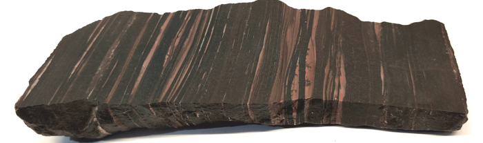Banded iron ore with sedimentary intercalation of iron oxides and fine crystalline SiO2) from South Africa. Approx. 2.5 billion years old. ©Bernhard Hubmann / Universität Graz