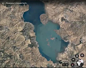 Der Urmia-See 1984. Foto: Google Earth 