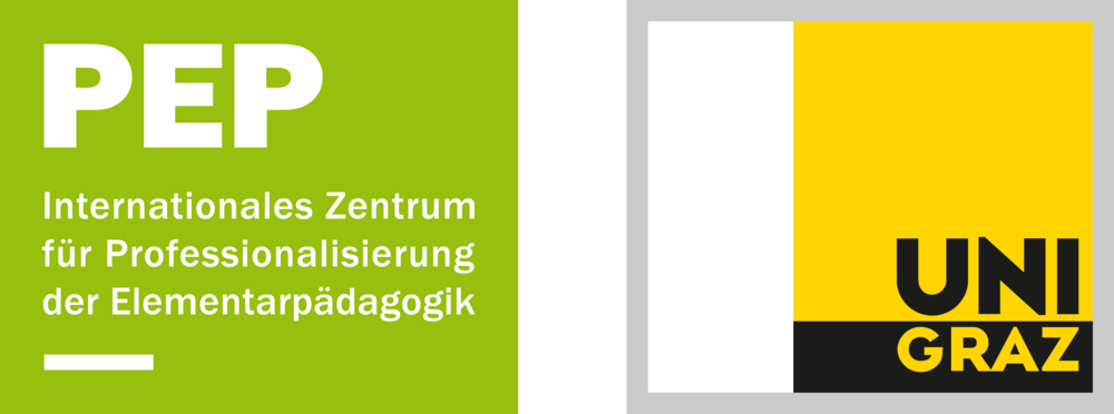 Logo Internationales Zentrum für Professionalisierung der Elementarpädagogik. Logo Uni Graz. 