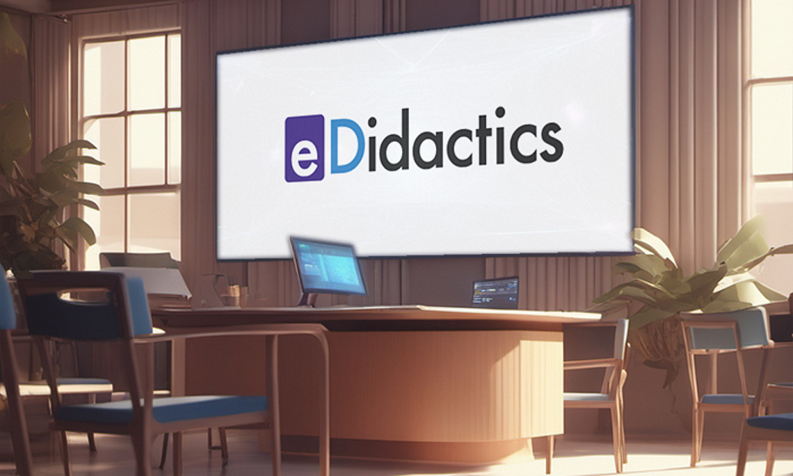 Ein eDidactics-Schriftzug auf einem Bildschirm