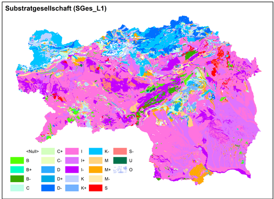 Substratkarte der Steiermark