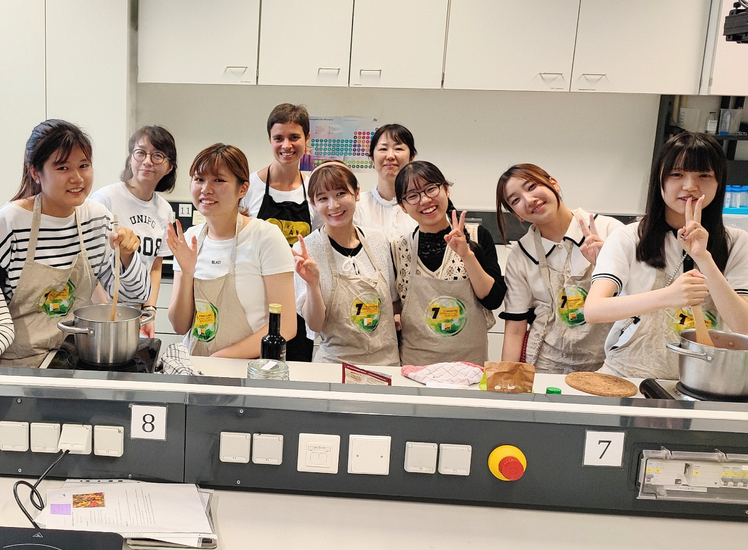 Hiroshima University students in the Taste Lab 