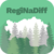 Logo RegiNaDiff: die Landkartenumrisse der Steiermak und darin Schatten von Bäumen, grün umrandet