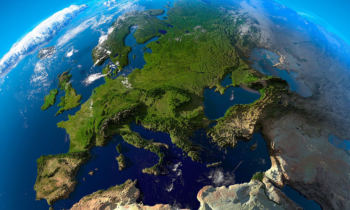 Blick auf Europa aus dem All