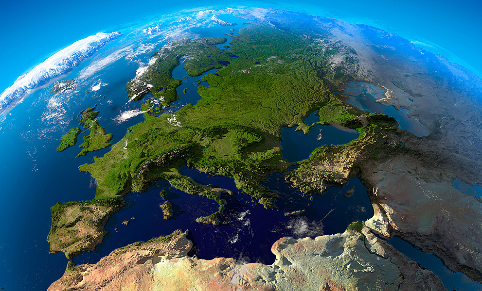 Blick auf Europa aus dem All