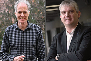 Holger Hoff and Rupert Baumgartner, two portraits arranged side by side