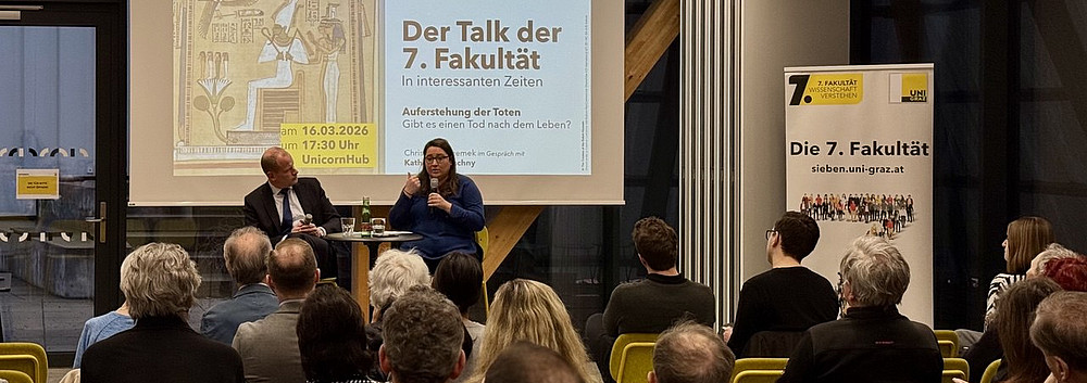 Bezemek und Pyschy beim Talk der 7. ©Uni Graz/Plattner