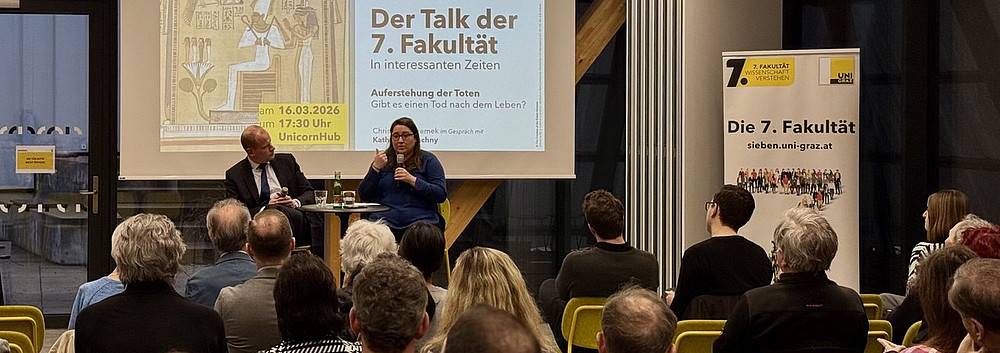Bezemek und Pyschny beim Talk der 7. ©Uni Graz/Plattner