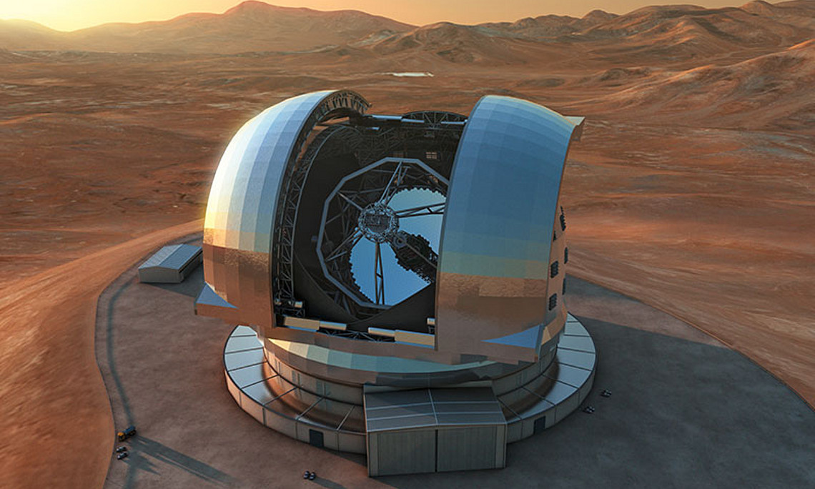 Das E-ELT, das größte Teleskop der Welt, könnte unsere Weltsicht revolutionieren. Bild: ESO/L. Calçada