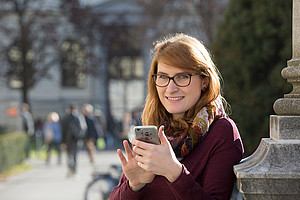 Die Universität Graz macht ihren Campus digital: In Kooperation mit der WU Wien und der Veterinärmedizinischen Universität entsteht eine App für Studierende. Foto: Uni Graz/Lunghammer