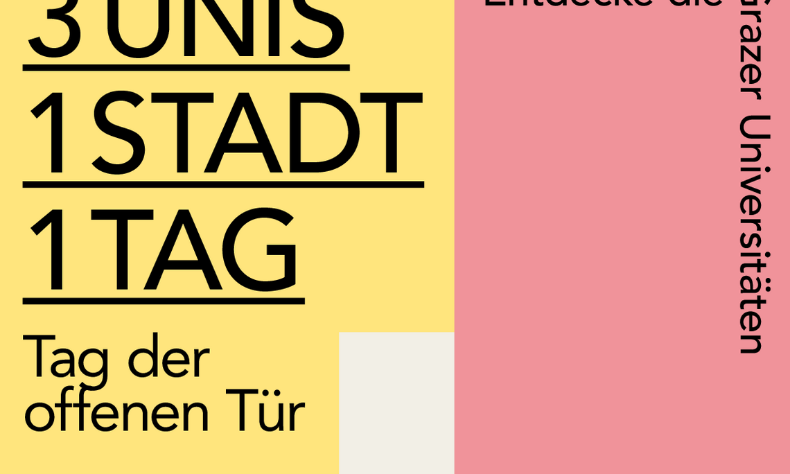 buntes Plakat zum Tag der offenen Tür der Grazer Universitäten 2026