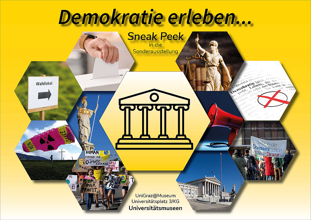 Flyer on experiencing democracy from UniGraz@Museum ©Universitätsmuseen