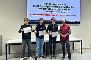 Group photo of the winners of the Naboj Junior Competition at the University of Graz