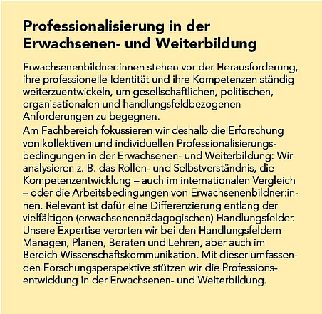 Forschungsprofil des Fachbereichs Erwachsenen- und Weiterbildung 