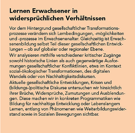 Forschungsprofil des Fachbereichs Erwachsenen- und Weiterbildung 