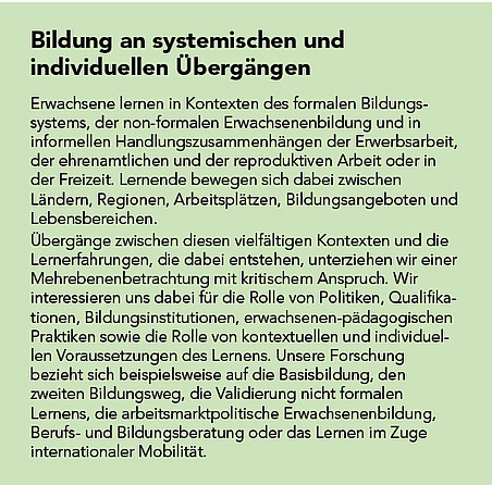Forschungsprofil des Fachbereichs Erwachsenen- und Weiterbildung 