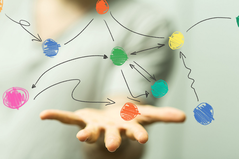 Hand with coloured dots and lines ©vegefox.com_stock.adobe.com