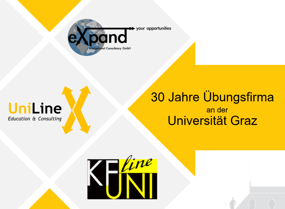 Deckblatt des Handouts der Veranstaltung, 30 Jahre Übungsfirma der Uni Graz ©Universität Graz_Institut für Wirtschaftspädagogik