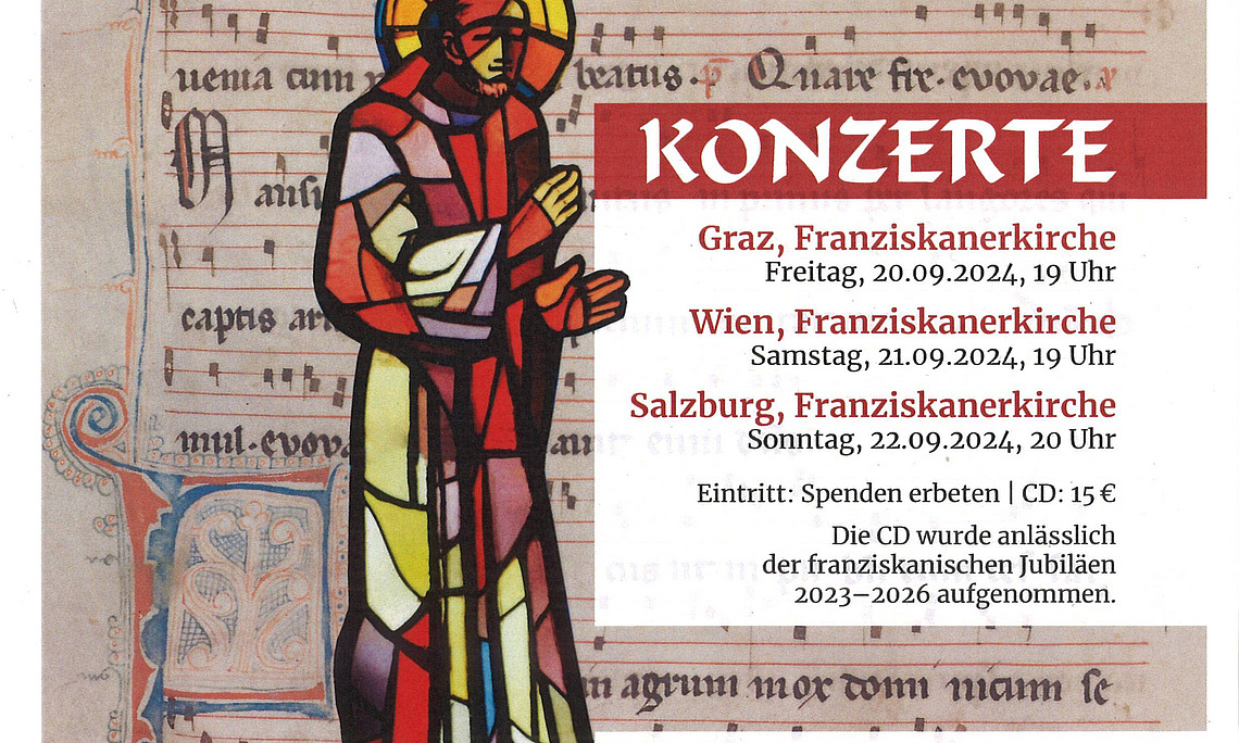 Konzert in der Franziskanerkirche am Freitag, 20. September 2024, um 19 Uhr: Gregorianisches Reimoffizium aus dem Jahre 1230