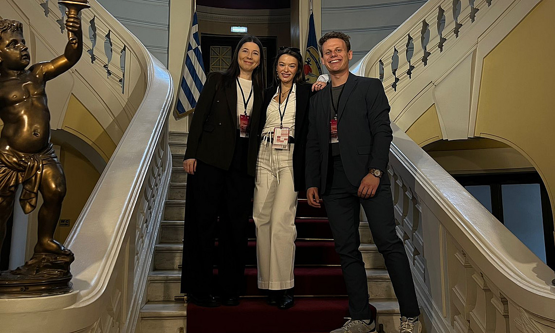 Moot Court Team on stairs