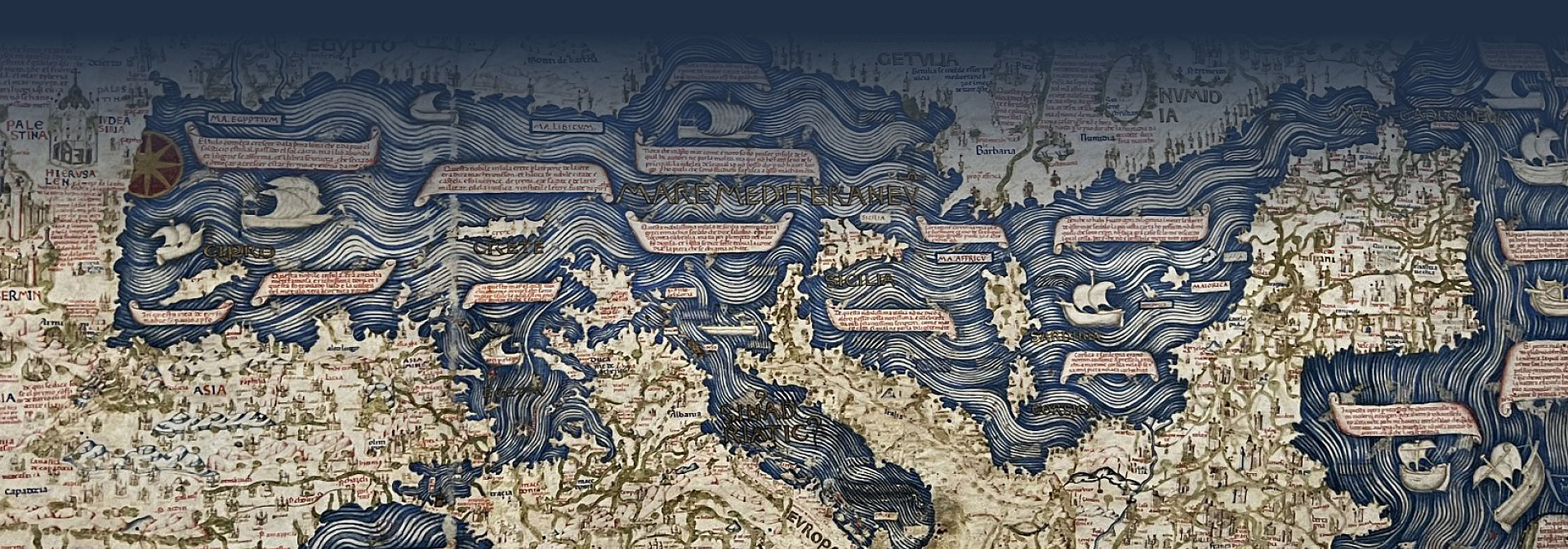 Map ©Nach Osten ausgerichtete, vormoderne Karte des Mittelmeerraums, Foto von Prof. Dr. Cristina Andenna privat