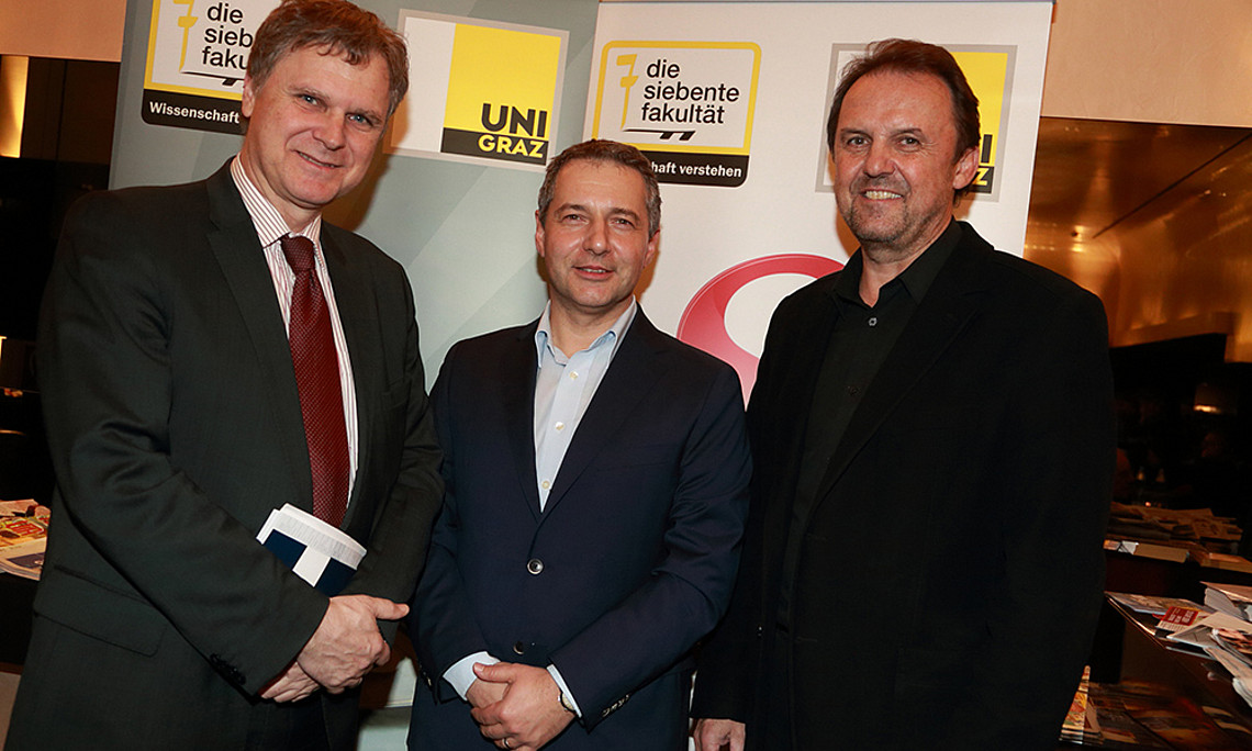 Politik Cafe über Strafvollzug in Österreich mit: Thomas Mühlbacher, Markus Steppan und Josef Adam (v.l.)