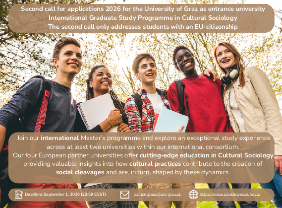 second call for applications 2026 for the International Graduate Study Programme in Cultural Sociology ©IRO/Uni Graz