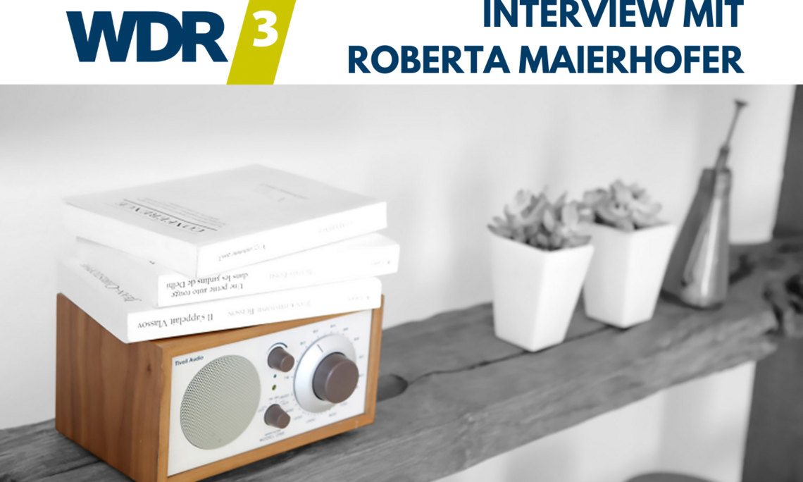Titelbild mit WDR3 Logo und dem Text "Interview mit Roberta Maierhofer"