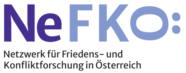 Logo des Netzwerk für Friedens- und Konfliktforschung in Österreich mit der violett-blauen Abkürzung NeFKÖ. ©Netzwerk für Friedens- und Konfliktforschung in Österreich