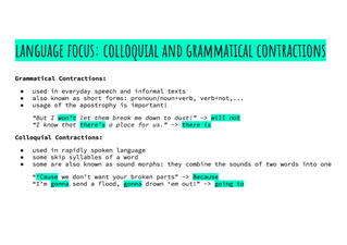 Colloquial and Grammatical Contractions