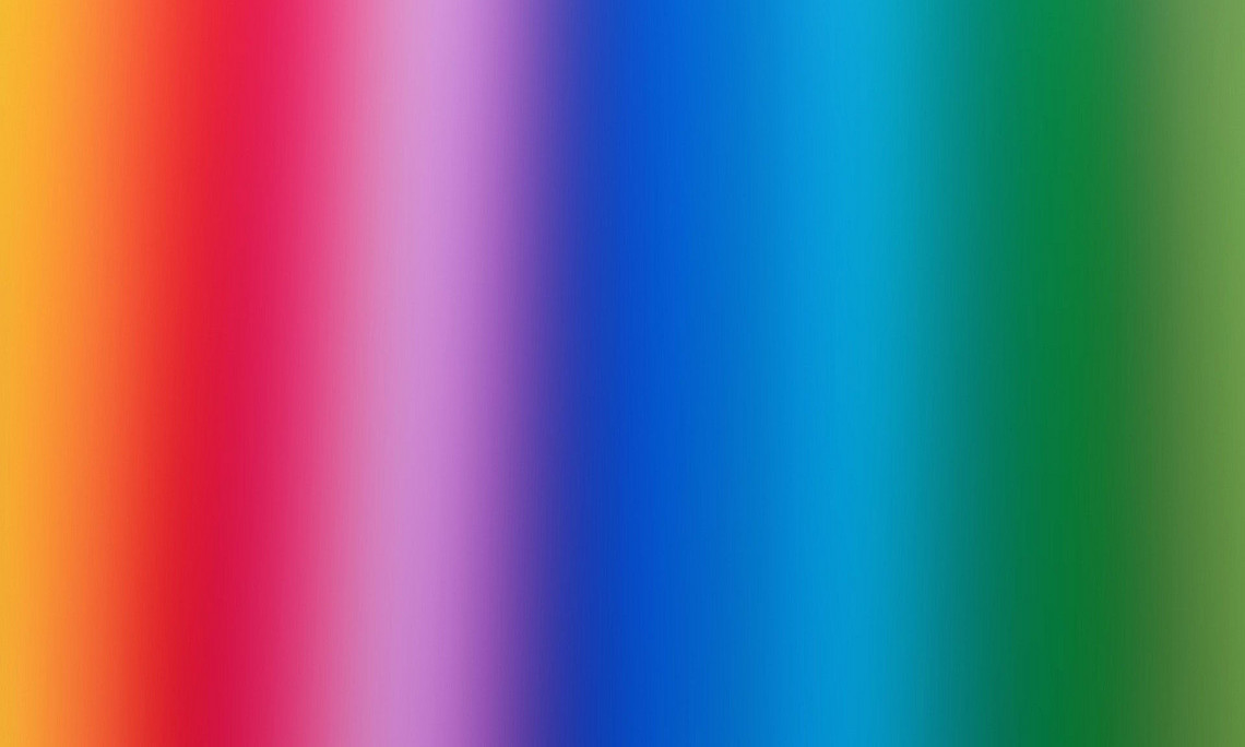 Regenbogenfarben, vertikal nebeneinander, von Orange bis Grün