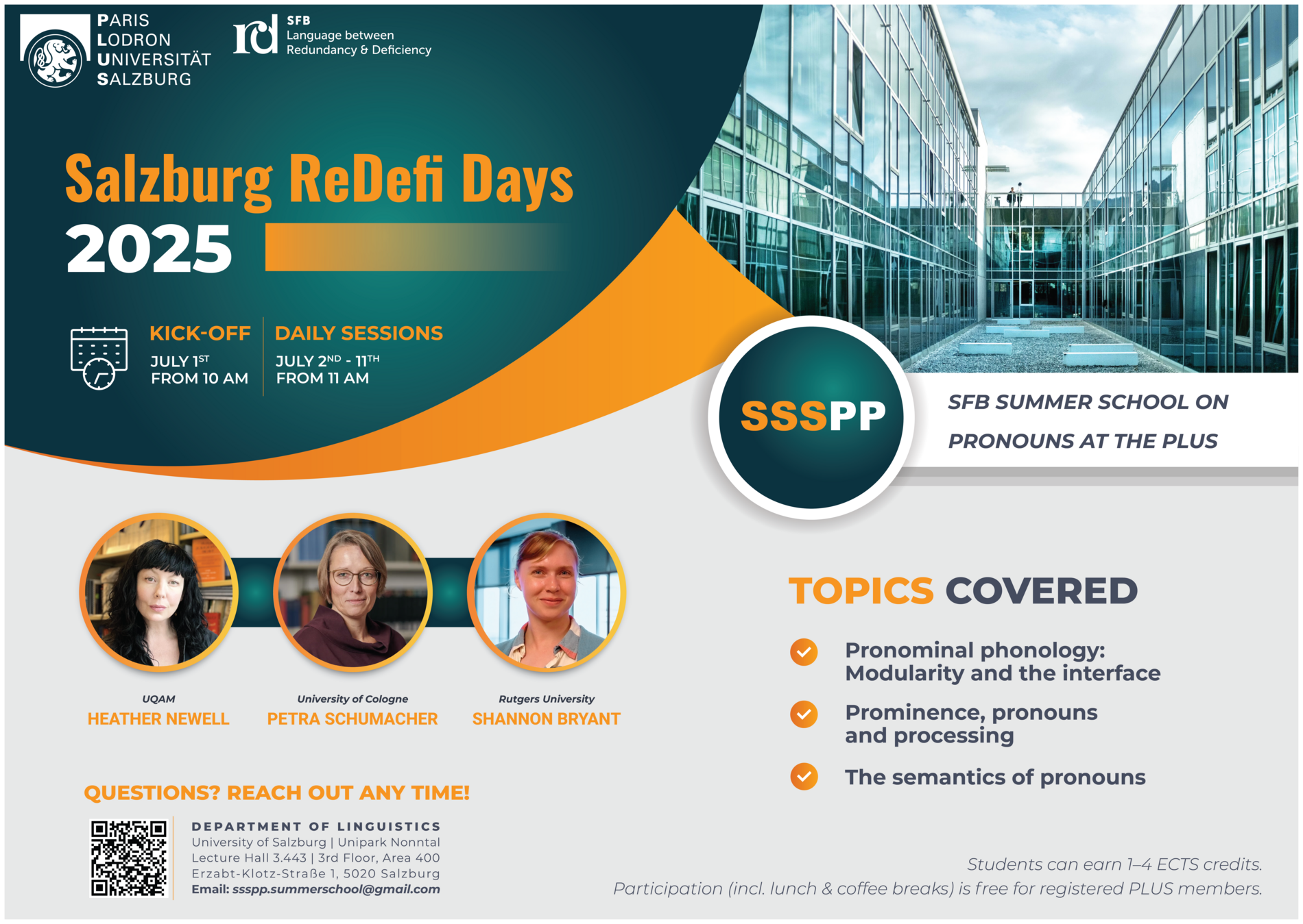 SSSPP University of Salzburg, 1-11 July 2025