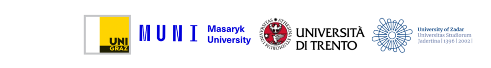 logos of all four partner universities of the International Graduate Study Programme in Cultural Sociology (Graz, Masaryk, Trento, Zadar) ©(c) University of Graz / Office of International Relations