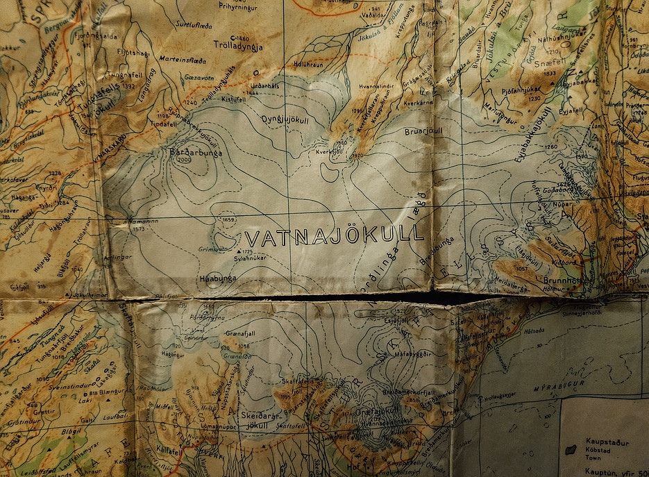  Landkarte, Ausschnitt Vatnajökull 
