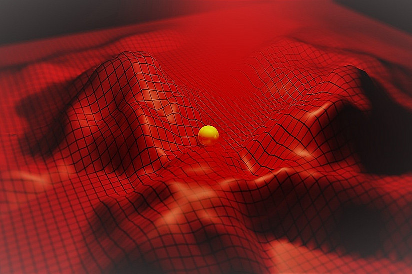 Ein Teilchen in einer komplexen elektromagnetischen Feldlandschaft. Bild: UniGraz/Banzer